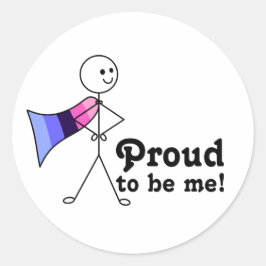 Stolz bin ich Allesexual Pride Flag Super Held Runder Aufkleber