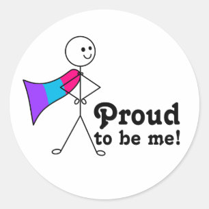 Stolz bin ich Androgyne Pride Superheld Runder Aufkleber
