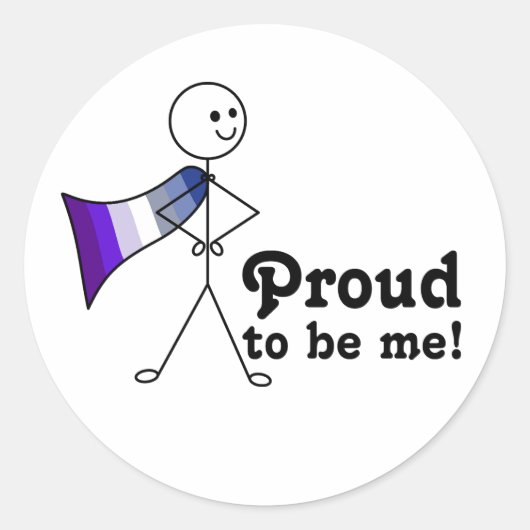 Stolz bin ich Butch Lesbian Stolz Superheld Runder Aufkleber (Vorderseite)