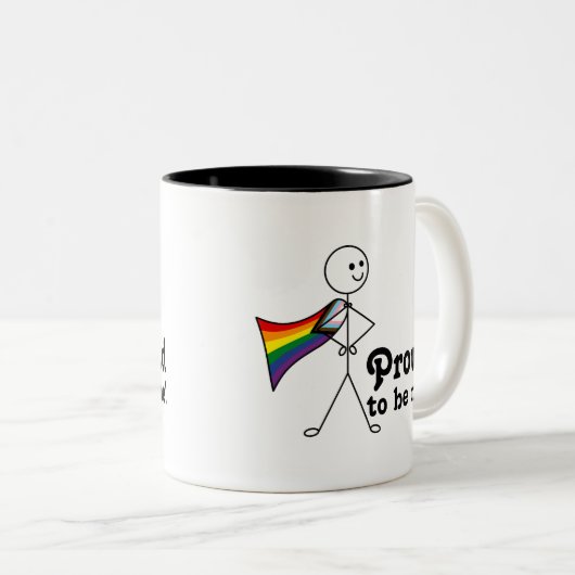 Stolz bin ich LGBTQ+ Rainbow Quasar Progress Prid Zweifarbige Tasse (VorderseiteRechts)