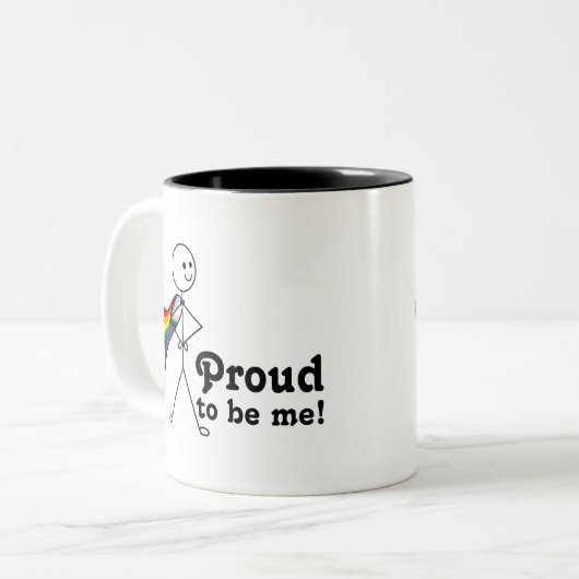 Stolz bin ich LGBTQ+ Rainbow Quasar Progress Prid Zweifarbige Tasse (Vorderseite Links)