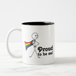 Stolz bin ich LGBTQ+ Rainbow Quasar Progress Prid Zweifarbige Tasse