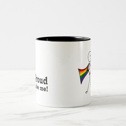 Stolz bin ich LGBTQ+ Rainbow Quasar Progress Prid Zweifarbige Tasse (Mittel)