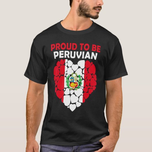 Stolz bin ich Peru Liebe Flag T-Shirt (Vorderseite)