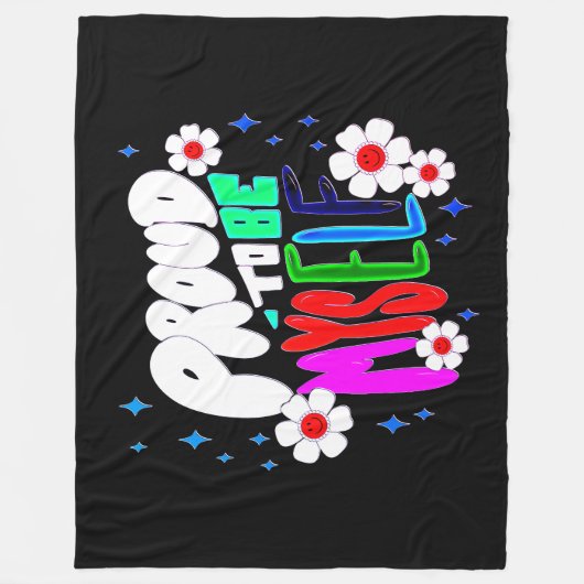 Stolz bin ich selbst, Farben, Blume, große Fleecedecke (Vorderseite)