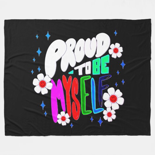 Stolz bin ich selbst, Farben, Blume, große Fleecedecke (Vorderseite (Horizontal))