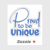 "Stolz" Blauer Text Aufkleber (Blatt)