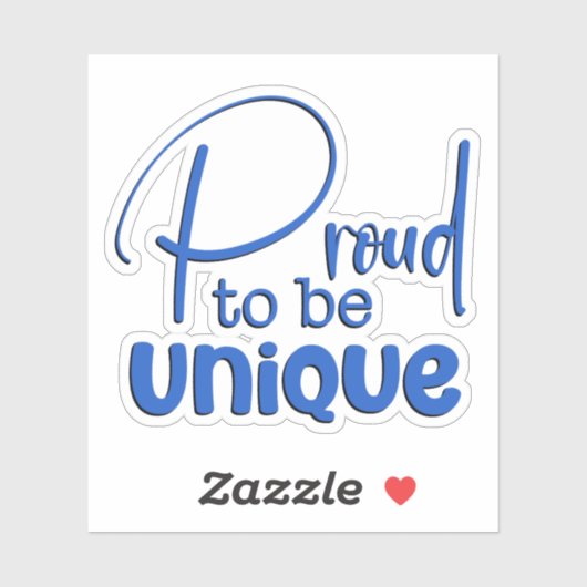 "Stolz" Blauer Text Aufkleber (Blatt)