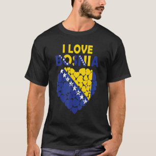Stolz, bosnisch zu sein I Liebe Bosnien Flagge Bos T-Shirt