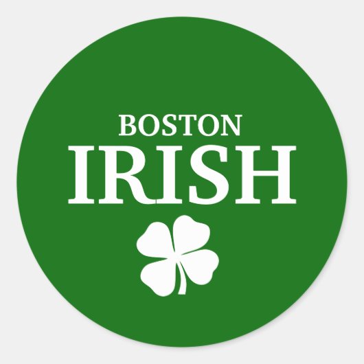 Stolz BOSTON IRISH! St. Patrick's Day Runder Aufkleber (Vorderseite)