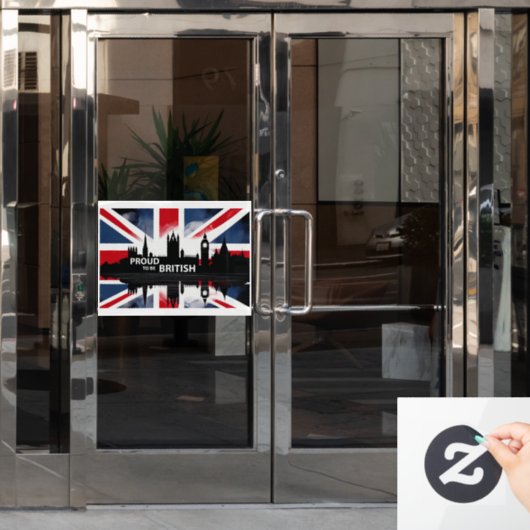Stolz, britisch zu sein fensteraufkleber (Büro Tür)