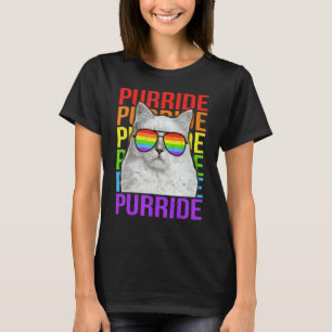 Stolz Bunt Lgbt Purride Regenbogen Katze T-Shirt