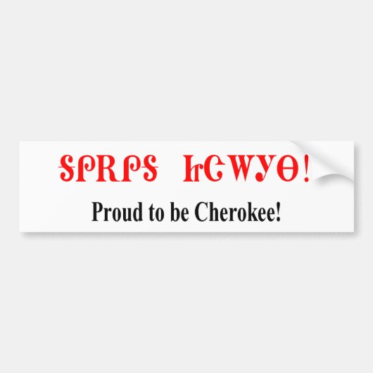 Stolz, Cherokee zu sein Autoaufkleber (Vorne)