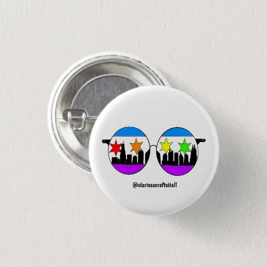 Stolz chicaGOggles Knopf Button (Vorne & Hinten)