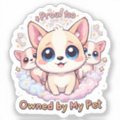 Stolz darauf, dass mein Haustier Vinyl Dog Sticker (Vorderseite)