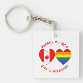 Stolz darauf, Gay Canadian Heart Flags zu sein Schlüsselanhänger (Vorderseite)