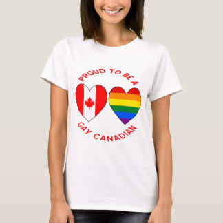 Stolz darauf, Gay Canadian Heart Flags zu sein T-Shirt