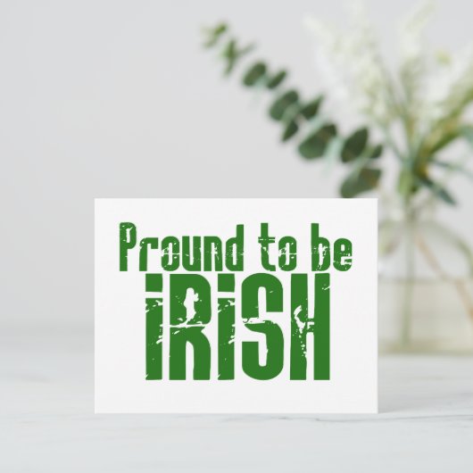 Stolz darauf, irisch zu sein postkarte (Stehend Vorderseite)