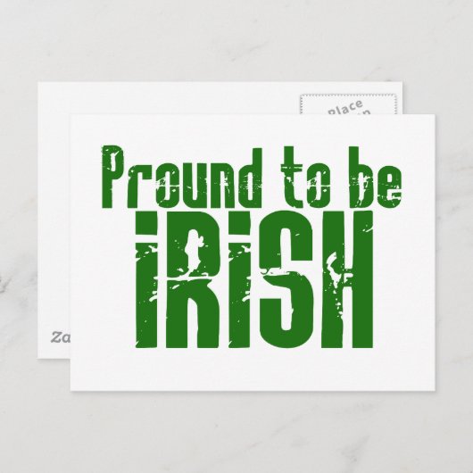 Stolz darauf, irisch zu sein postkarte (Vorne/Hinten)