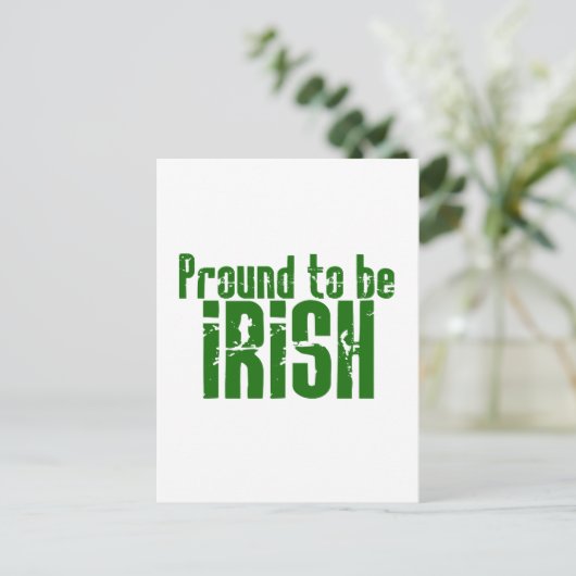 Stolz darauf, irisch zu sein postkarte (Stehend Vorderseite)