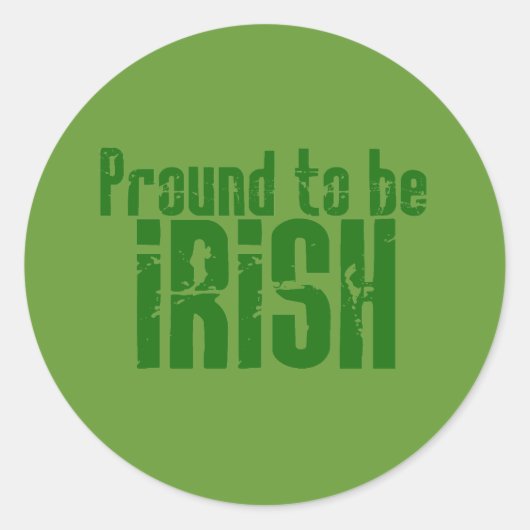 Stolz darauf, irisch zu sein runder aufkleber (Vorderseite)