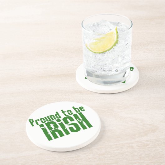 Stolz darauf, irisch zu sein sandstein untersetzer (Seite)