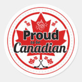 Stolz darauf, Kanadier zu sein Runder Aufkleber (Vorderseite)