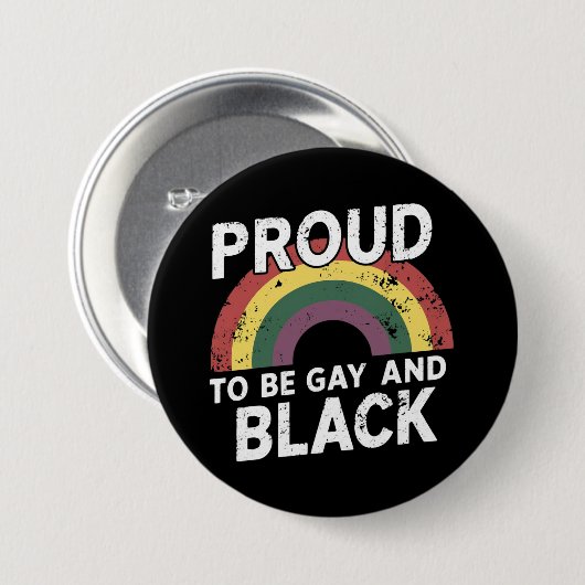 Stolz darauf, schwul und schwarz zu sein, Pride Mo Button (Vorne & Hinten)