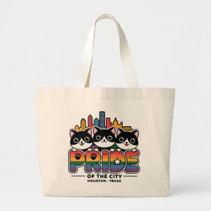 Stolz der Regenbogenflagge in Houston City Texas U Jumbo Stoffbeutel