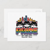 Stolz der Regenbogenflagge in Houston City Texas U Postkarte (Vorne/Hinten)