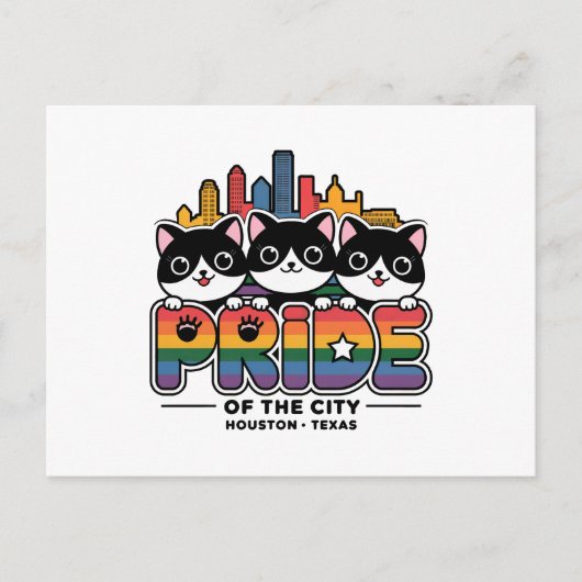Stolz der Regenbogenflagge in Houston City Texas U Postkarte (Vorderseite)