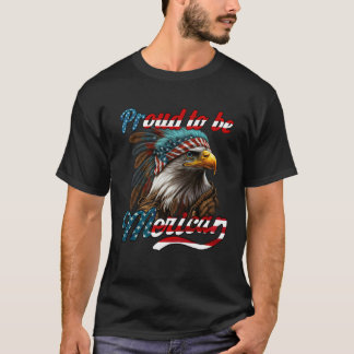 Stolz, die amerikanische Flagge des Merican Eagle T-Shirt