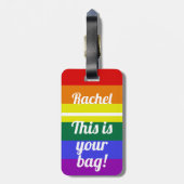 Stolz Dies ist Ihre Tasche Funny Rainbow LBGT Gepäckanhänger (Rückseite vertikal)