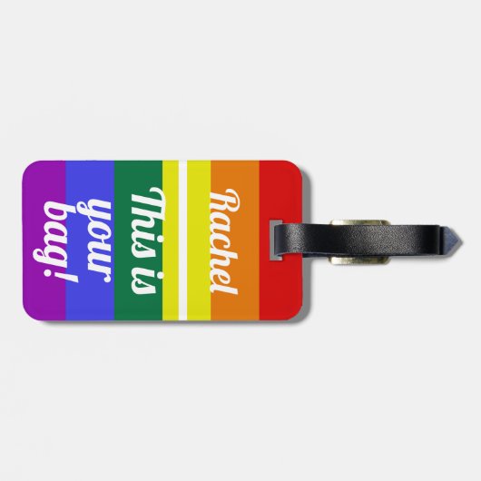 Stolz Dies ist Ihre Tasche Funny Rainbow LBGT Gepäckanhänger (Rückseite horizontal)