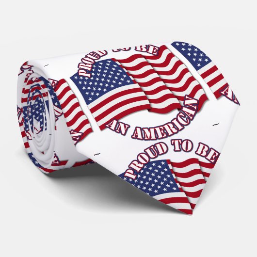 Stolz ein Amerikaner mit US-Flagge zu sein Krawatte (Gerollt)