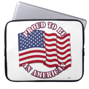 Stolz ein Amerikaner mit US-Flagge zu sein Laptopschutzhülle