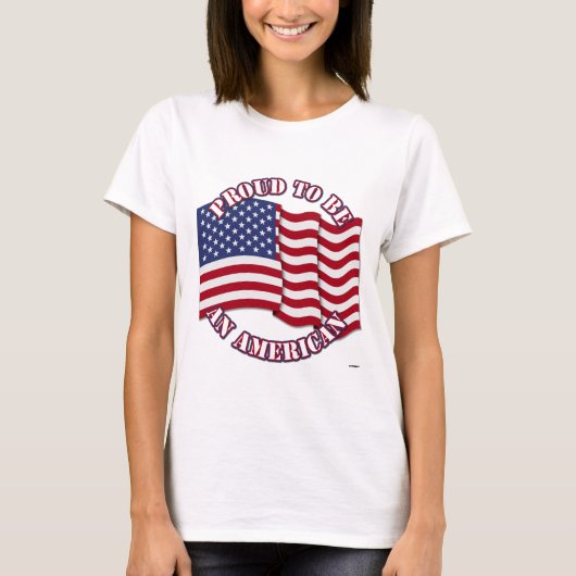 Stolz ein Amerikaner mit US-Flagge zu sein T-Shirt (Vorderseite)