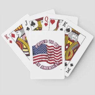 Stolz, ein Amerikaner mit USA-Flagge distressed zu Spielkarten