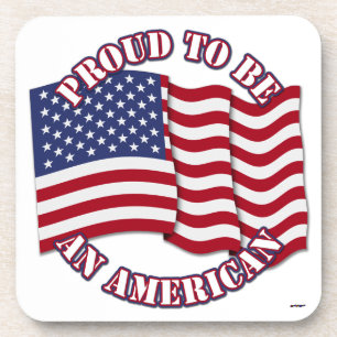 Stolz, ein Amerikaner mit USA-Flagge zu sein Getränkeuntersetzer