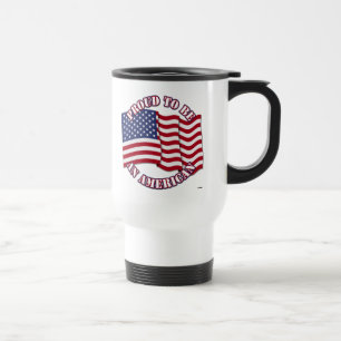 Stolz, ein Amerikaner mit USA-Flagge zu sein Reisebecher