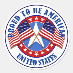 Stolz, ein Amerikaner zu sein Runder Aufkleber