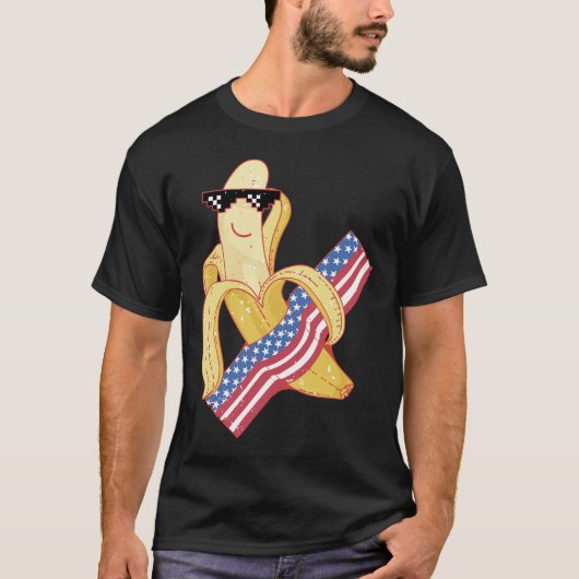 Stolz, ein amerikanischer 4. Juli Banana Meme T-Shirt (Vorderseite)