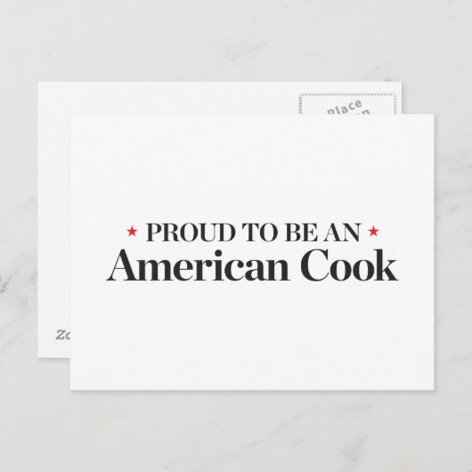 Stolz, ein amerikanischer Koch zu sein Postkarte (Vorne/Hinten)