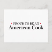 Stolz, ein amerikanischer Koch zu sein Postkarte (Vorderseite)