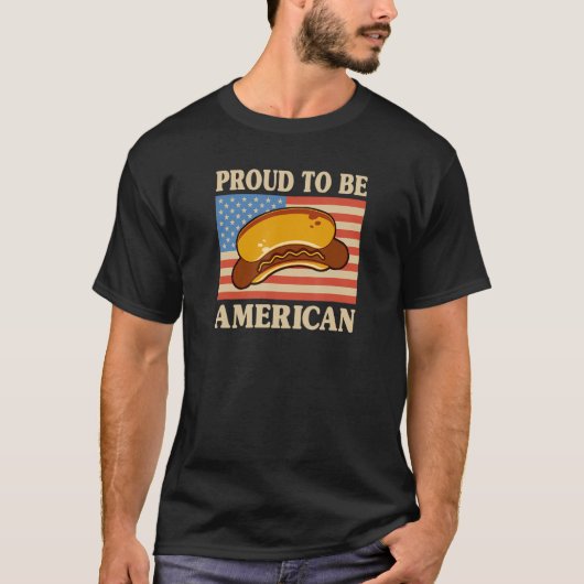 Stolz, ein amerikanischer Pro USA Hot Dog Patrioti T-Shirt (Vorderseite)