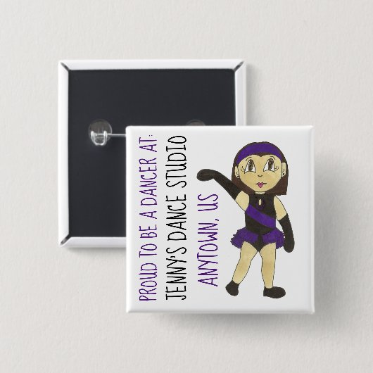 Stolz, ein Dancer Customized Dance Studio Jazz zu Button (Vorne & Hinten)