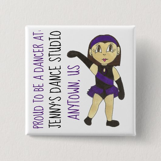 Stolz, ein Dancer Customized Dance Studio Jazz zu Button (Vorderseite)