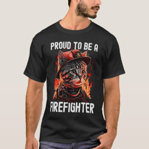 Stolz, ein Feuerwehrkatze Kätzchen Feuerwehrmann F T-Shirt