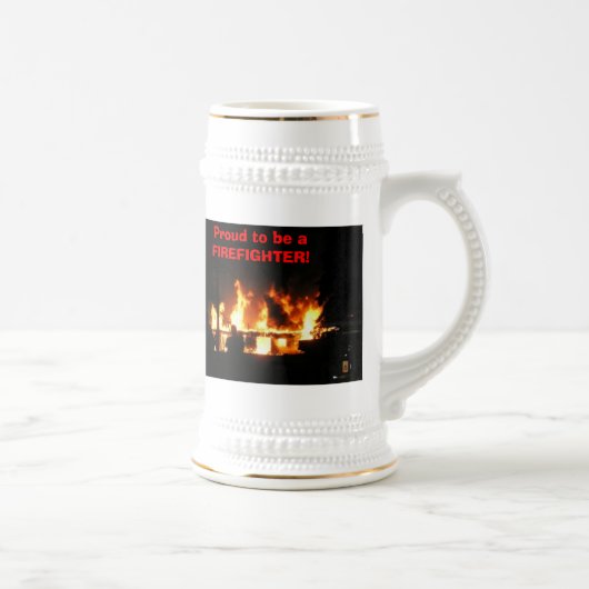 Stolz, ein FEUERWEHRMANN zu sein! Stein Bierglas (Rechts)