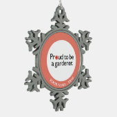 Stolz, ein Gärtner 2 zu sein Schneeflocken Zinn-Ornament (Links)